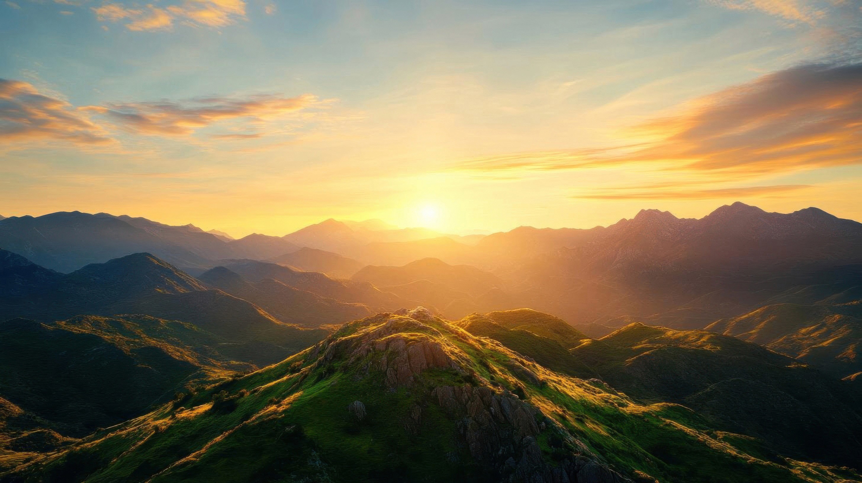 Sun rise over mountains