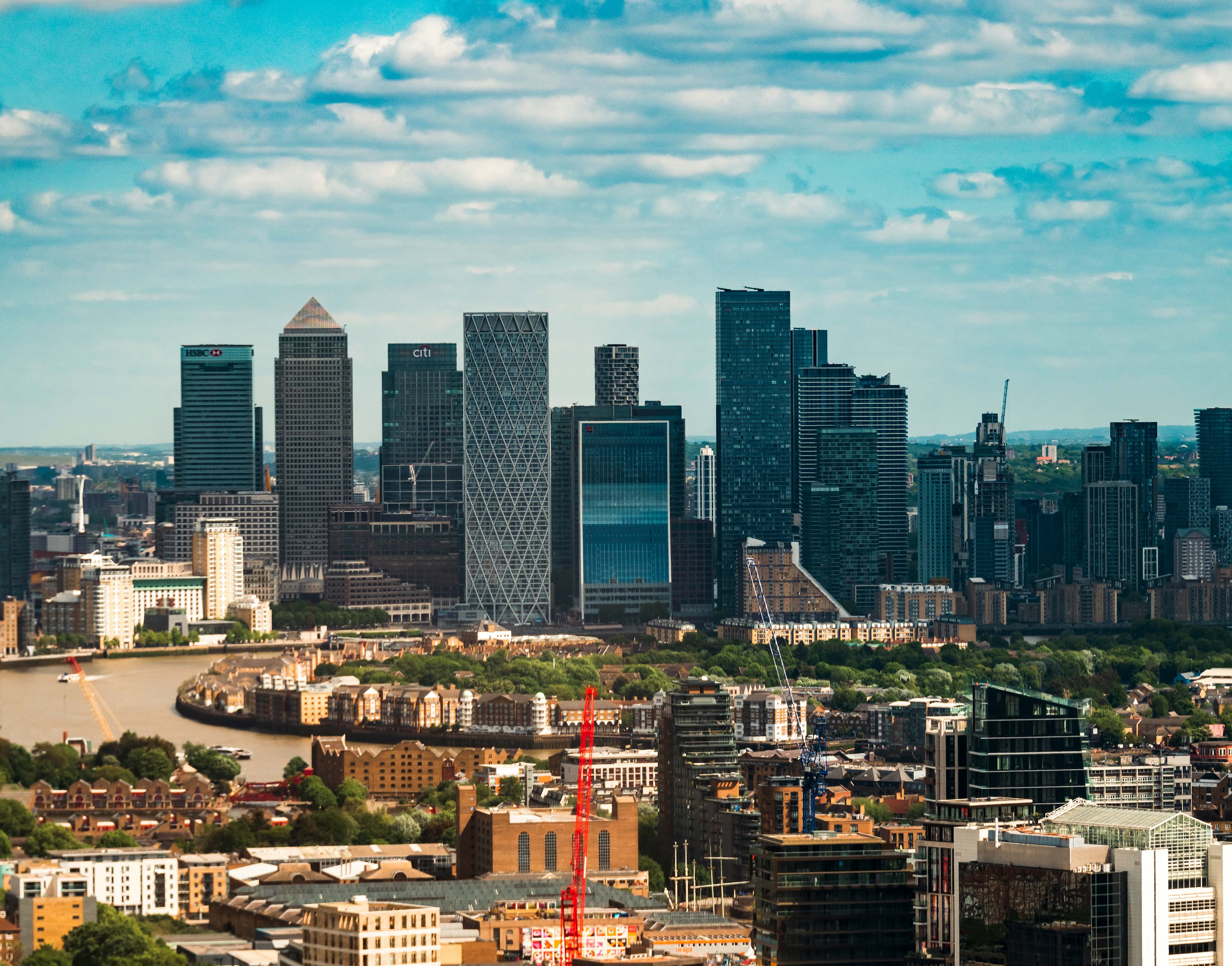A picture of Canary Wharf in London