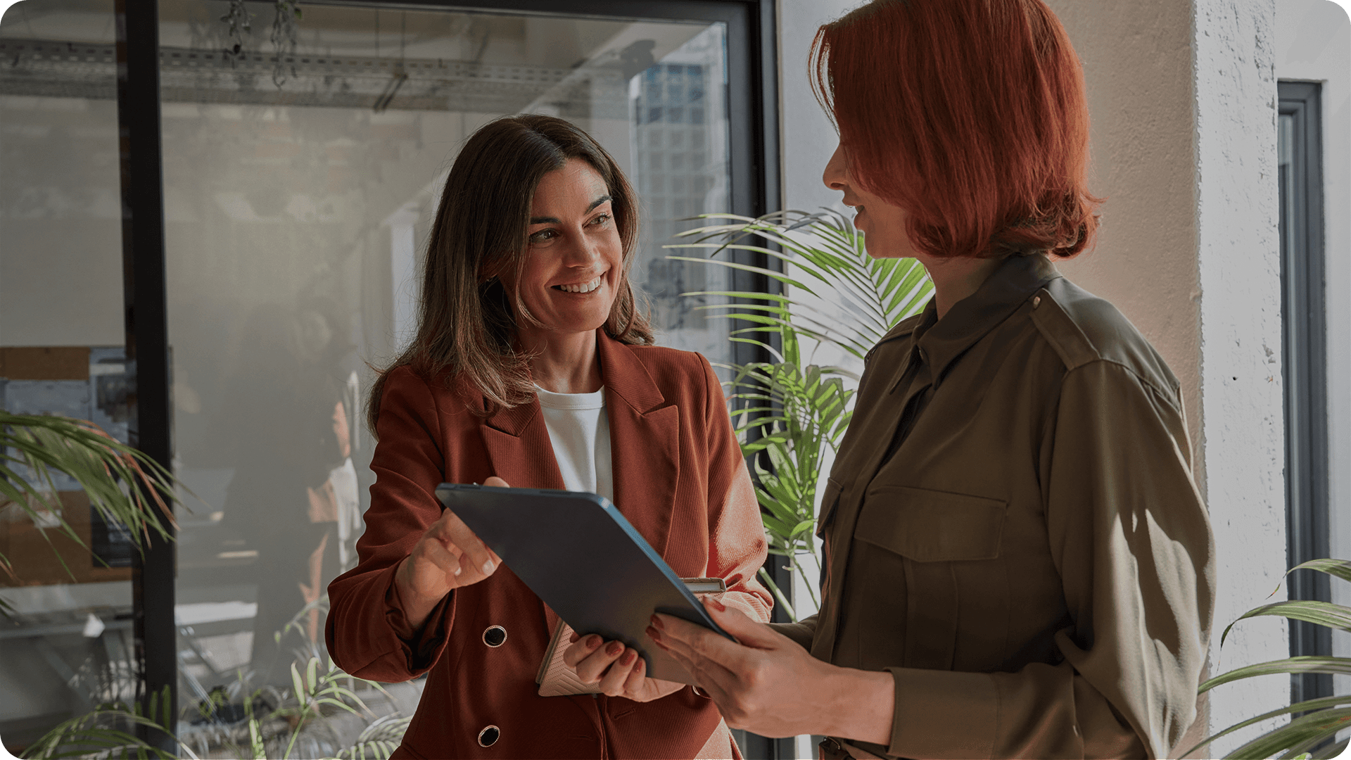 Two women talking to each other